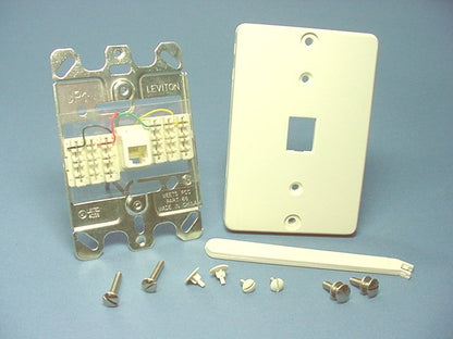 Leviton Almond Quickconnect Wall Mount Telephone Outlet Jack Type 630A 40253-A