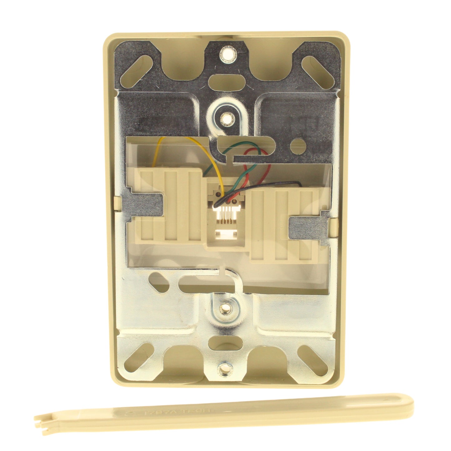 Leviton 40253-I Ivory Quickconnect Wall Mount Phone Jack 630A Telephone Outlet