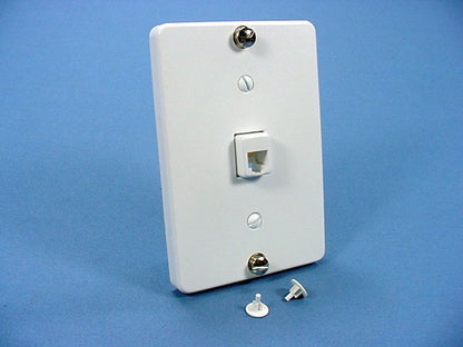 Leviton 40253-W White Quickconnect Wall Mount Modular Phone Jack Outlet Plate