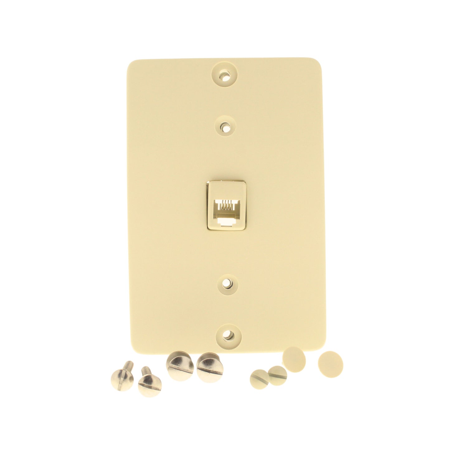 Leviton 40257-I Ivory Modular Phone Jack Wall Mount Screw Terminals Outlet Plate