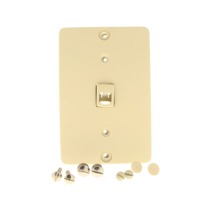 Leviton 40257-I Ivory Modular Phone Jack Wall Mount Screw Terminals Outlet Plate
