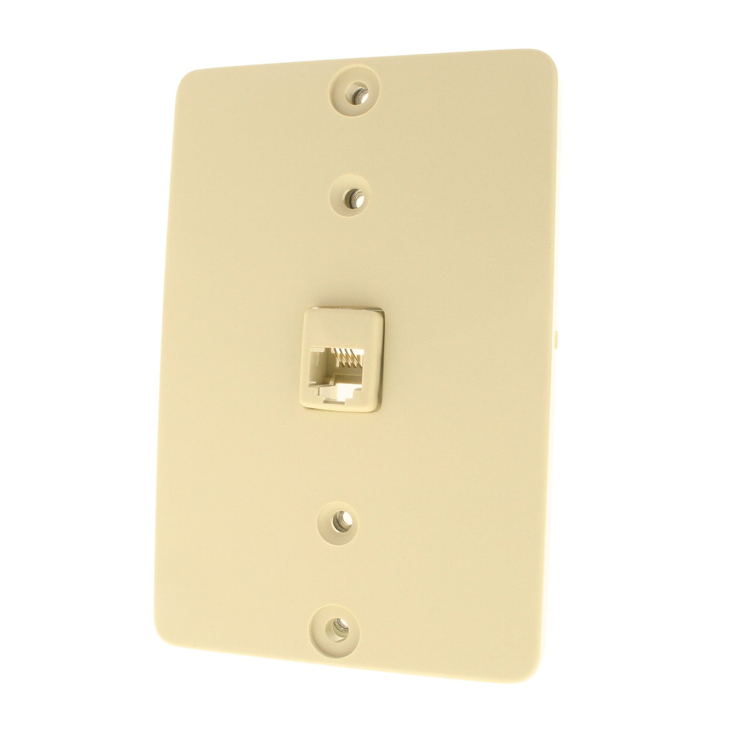 Leviton 40257-I Ivory Modular Phone Jack Wall Mount Screw Terminals Outlet Plate