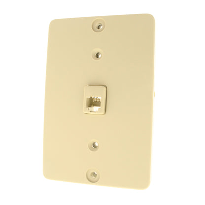 Leviton 40257-I Ivory Modular Phone Jack Wall Mount Screw Terminals Outlet Plate