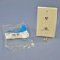 Leviton Light Almond Phone Cable CATV Video Jack Wall Plate Telephone 40258-T