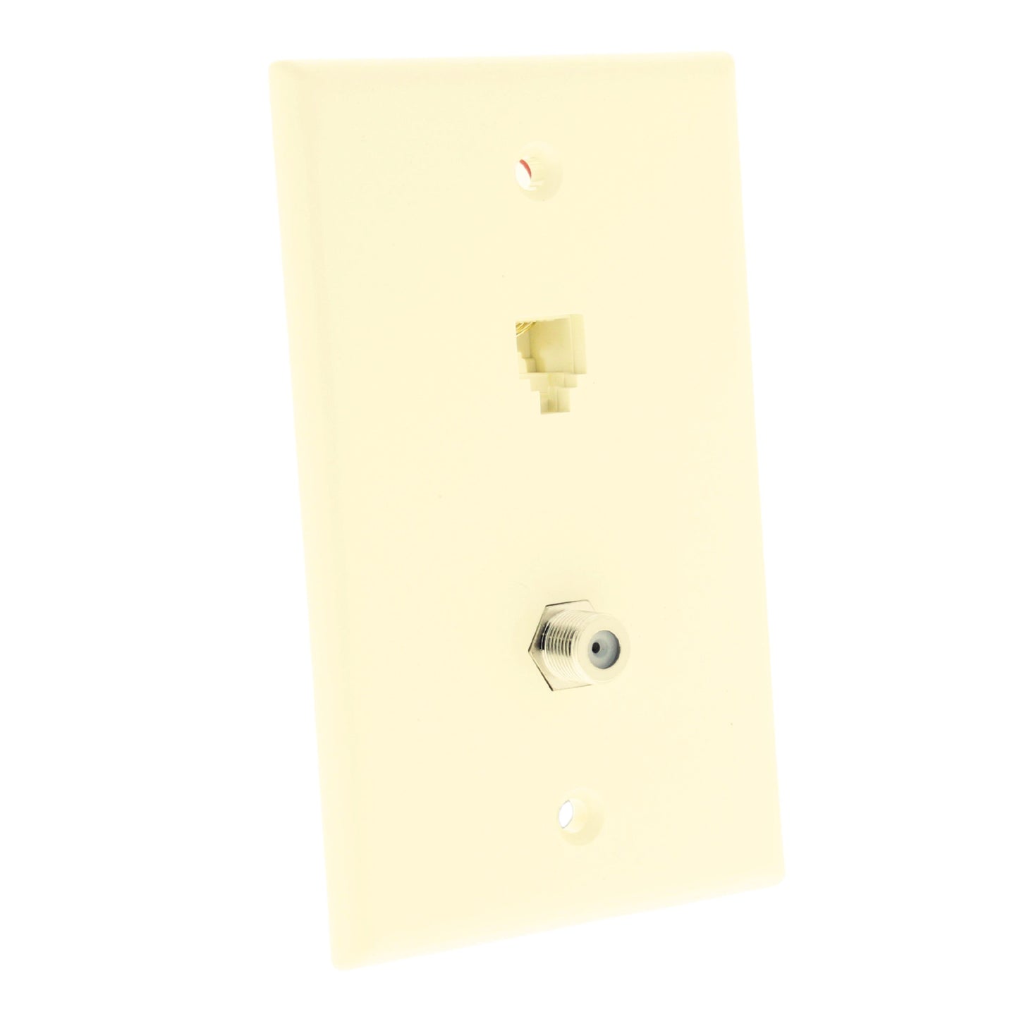 Leviton 40259-A Almond Cable CATV Video Jack Telephone Wallplate 6P4C Type 625D