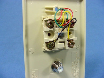 Leviton Ivory Cable CATV Video Jack Phone Wallplates 6P4C Type 625D 40259-I