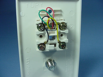 Leviton 40259-T Light Almond 1-Gang Phone Jack F Connector Unbreakable Wallplate
