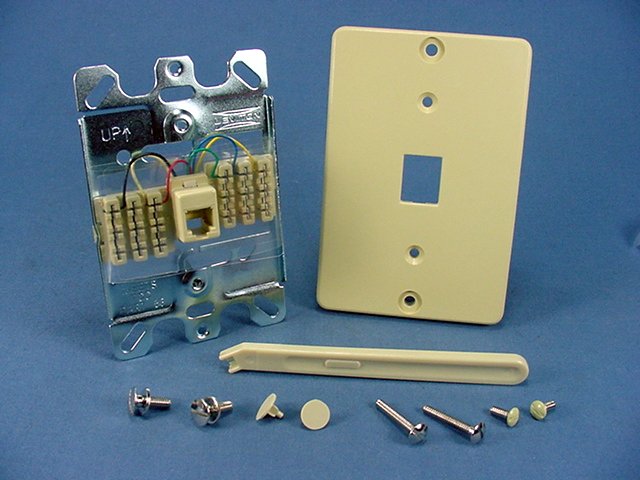 10 Leviton Ivory Quickconnect Wall Mount Telephone Outlet Jack Type 630A 40263-I