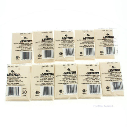 10 Leviton Ivory Dual Phone Jack Flush Wallplates 6-Wire 6P6C Type 625B3 40266-I