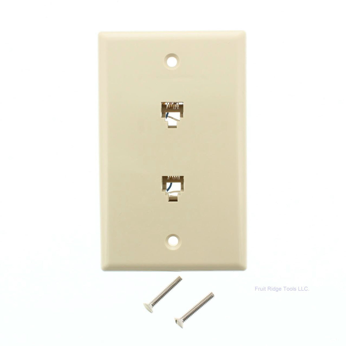 10 Leviton Ivory Dual Phone Jack Flush Wallplates 6-Wire 6P6C Type 625B3 40266-I