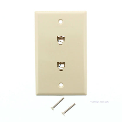 10 Leviton Ivory Dual Phone Jack Flush Wallplates 6-Wire 6P6C Type 625B3 40266-I