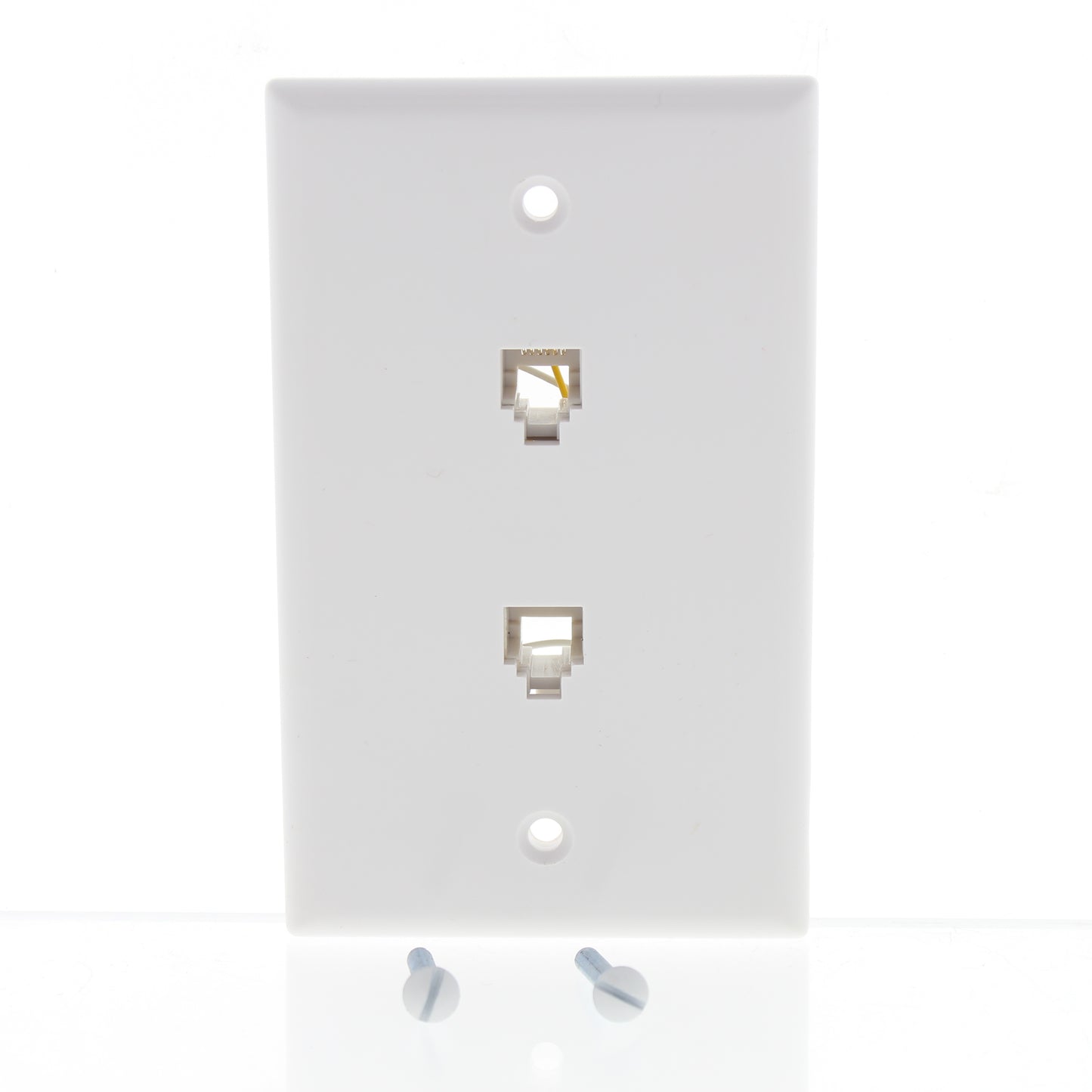 10 Leviton White Dual Phone Jack Flush Wallplates 6-Wire 6P6C Type 625B3 40266-W