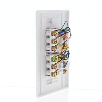 10 Leviton White Dual Phone Jack Flush Wallplates 6-Wire 6P6C Type 625B3 40266-W
