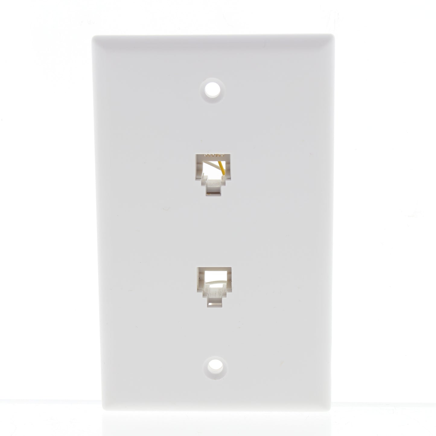 Leviton40266-W White Dual 6-Wire Telephone Jack Flush Wallplate 6P6C Type 625B3