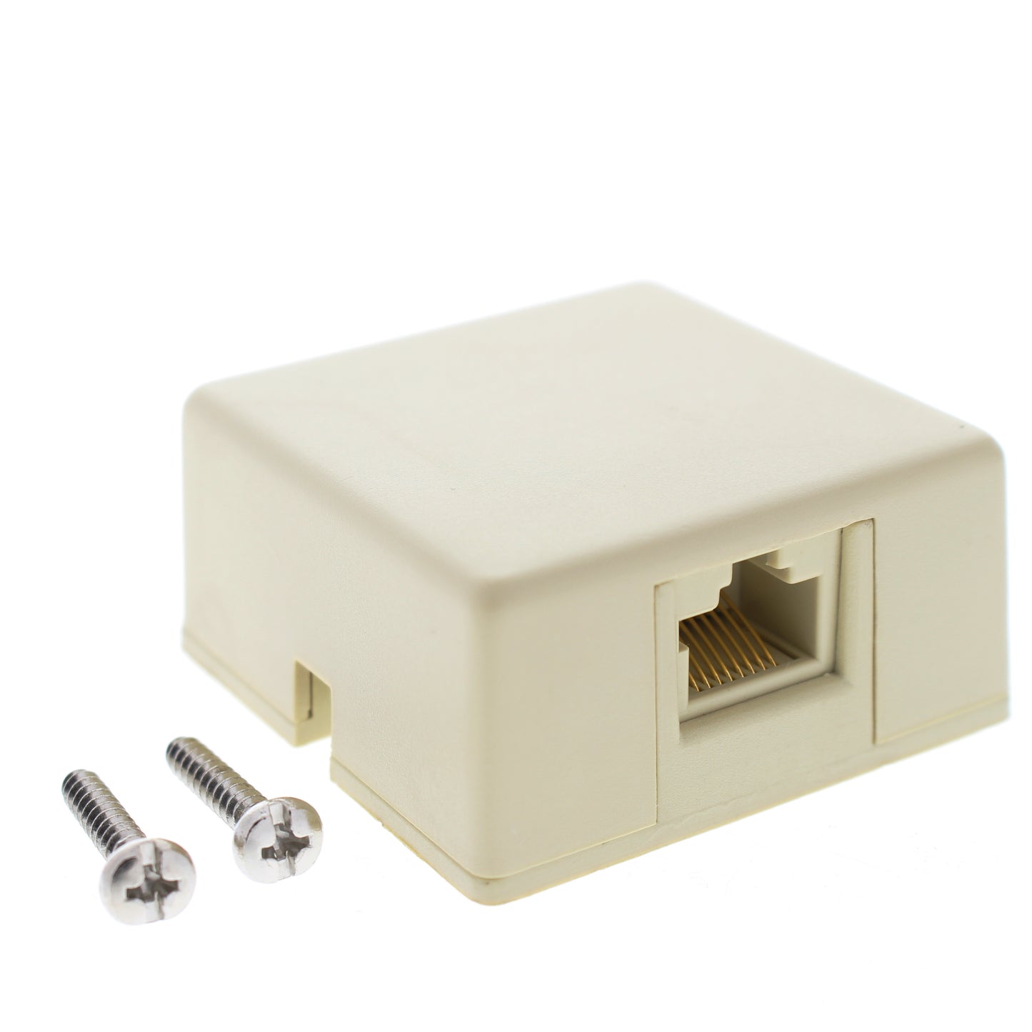 Leviton 40278-KI Ivory Keyed Modular Telephone Jack 8P8C Surface Mount