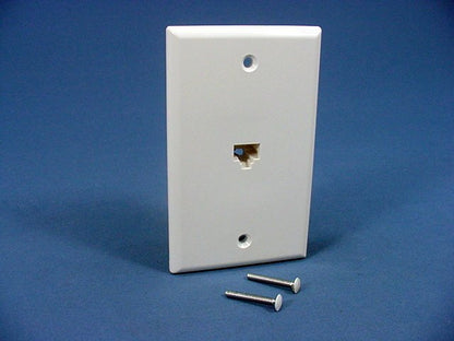 Leviton White 8-Wire Commercial Telephone Jack Wallplate 8P8C Type 625 40280-W