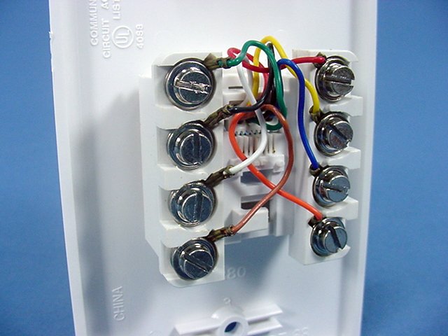 Leviton White 8-Wire Commercial Telephone Jack Wallplate 8P8C Type 625 40280-W