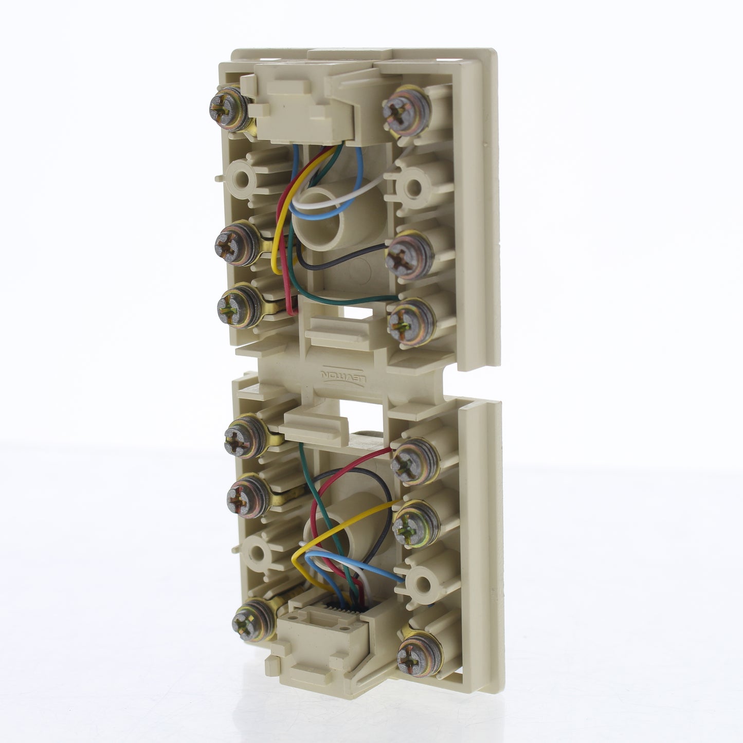 Leviton 40296-I Ivory Two 6-Position Jacks Type 635 Surface Mount Screw Terminal