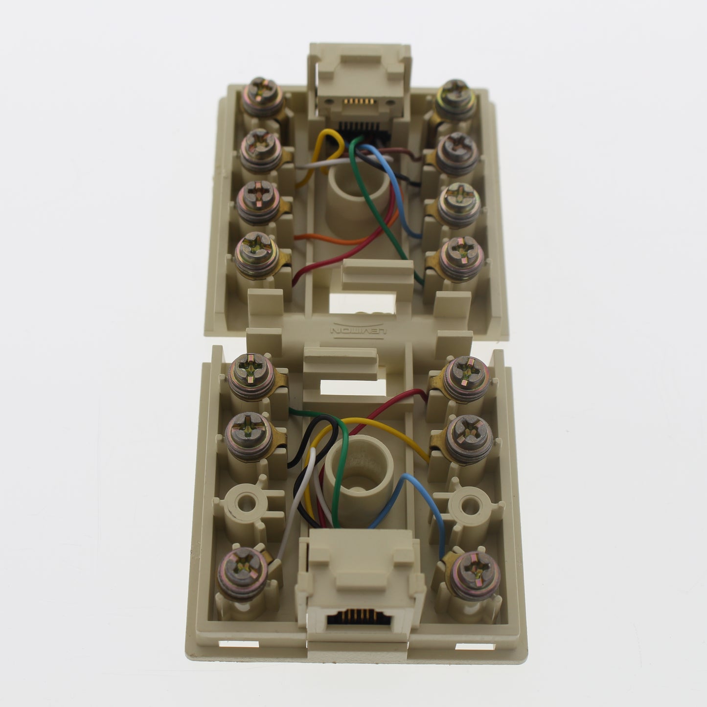 Leviton 40297-I Type625 Duplex Jack One 6-Conductor One 8-Conductor Jack Housing