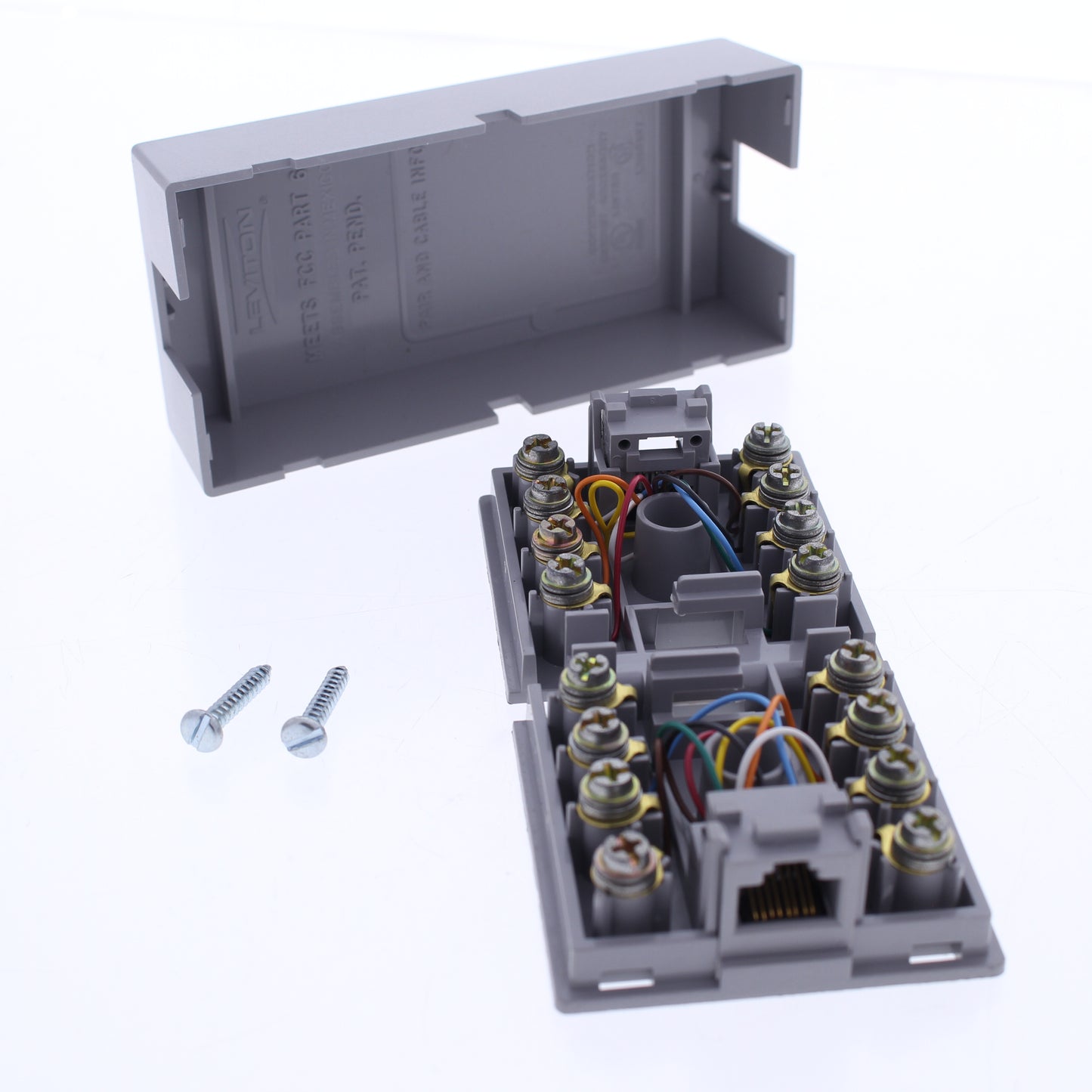 Leviton 40298-G Gray Dual Surface Mount 8P8C Telephone Jack
