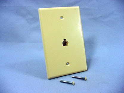 Leviton 40538-1 Ivory 1-Gang Phone Jack Unbreakable Nylon Midway Wallplate Cover