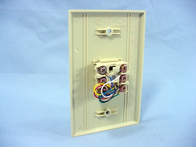 Leviton 40538-1 Ivory 1-Gang Phone Jack Unbreakable Nylon Midway Wallplate Cover