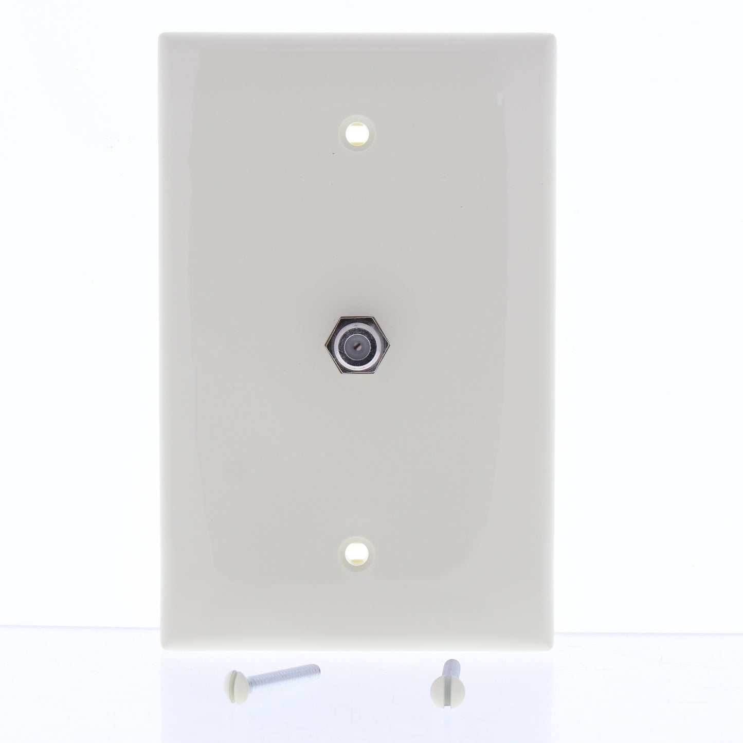 Leviton 40539-CMA Almond 1-Gang Phone Jack F Connector Nylon Mid-Size Wallplate
