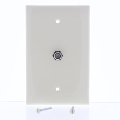 Leviton 40539-CMA Almond 1-Gang Phone Jack F Connector Nylon Mid-Size Wallplate