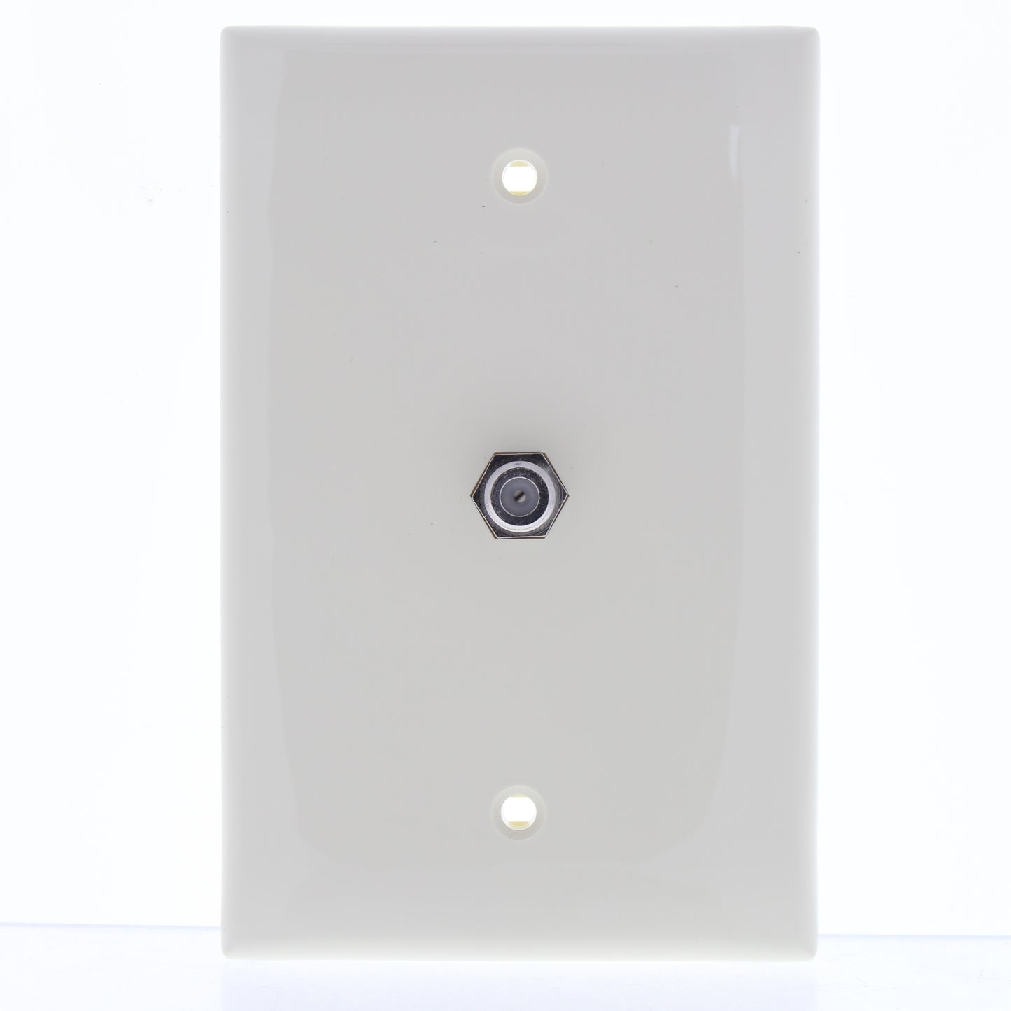 Leviton 40539-CMA Almond 1-Gang Phone Jack F Connector Nylon Mid-Size Wallplate