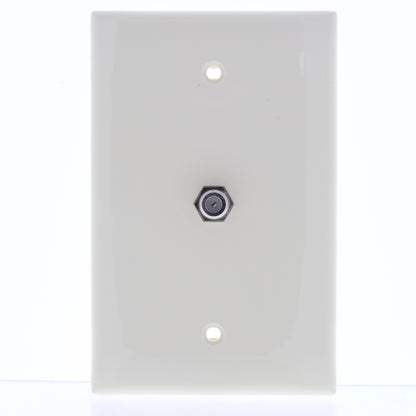 Leviton 40539-CMA Almond 1-Gang Phone Jack F Connector Nylon Mid-Size Wallplate