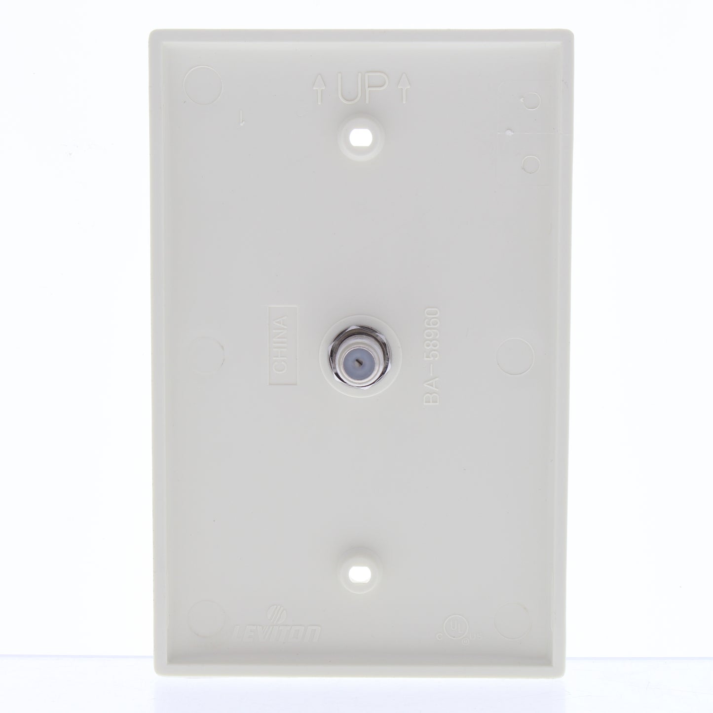 Leviton 40539-CMA Almond 1-Gang Phone Jack F Connector Nylon Mid-Size Wallplate