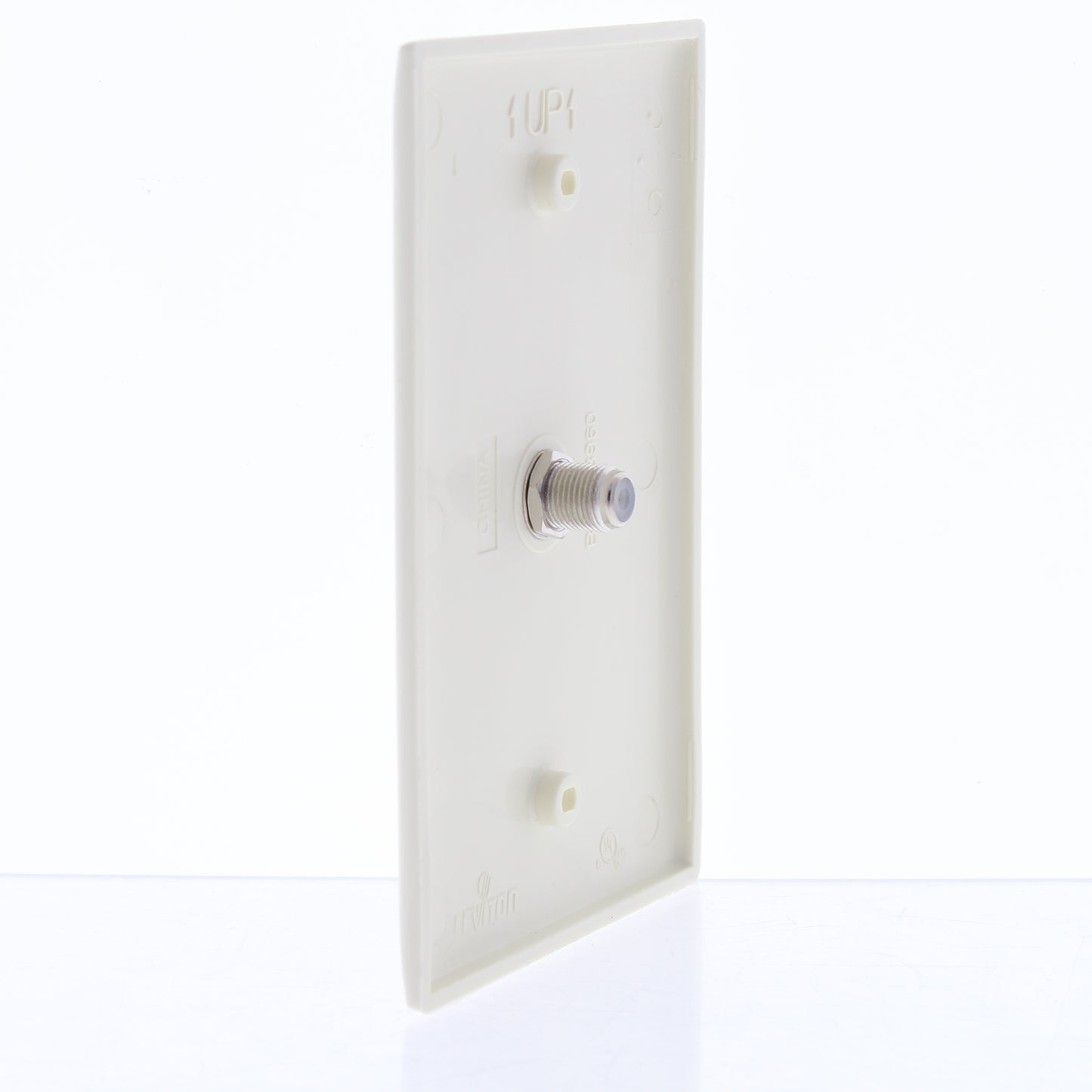 Leviton 40539-CMA Almond 1-Gang Phone Jack F Connector Nylon Mid-Size Wallplate