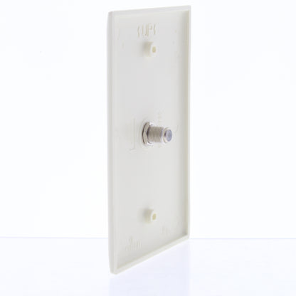 Leviton 40539-CMA Almond 1-Gang Phone Jack F Connector Nylon Mid-Size Wallplate