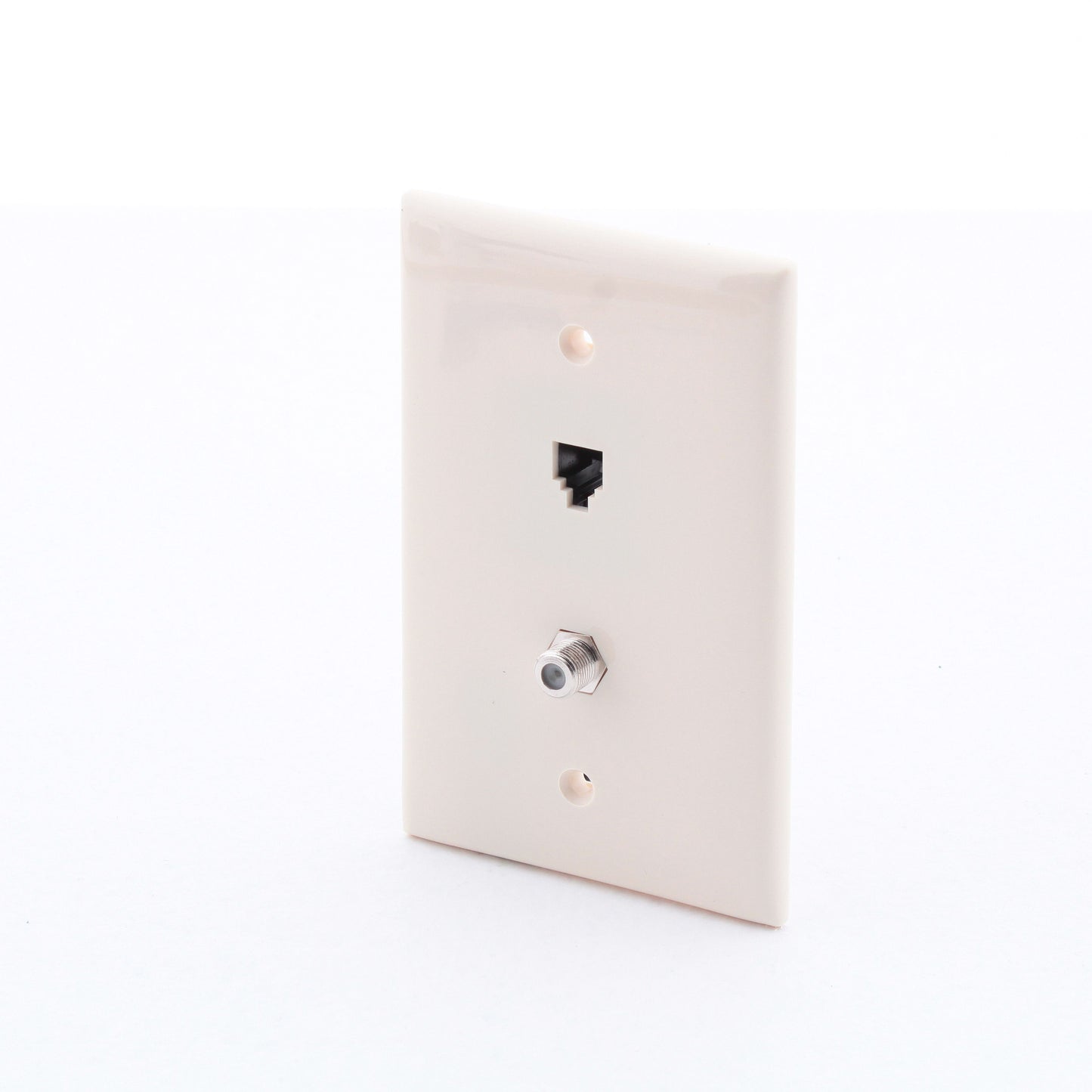 Leviton 40539-CMT Light Almond 1-Gang Phone Jack Coaxial Nylon Midsize Wallplate