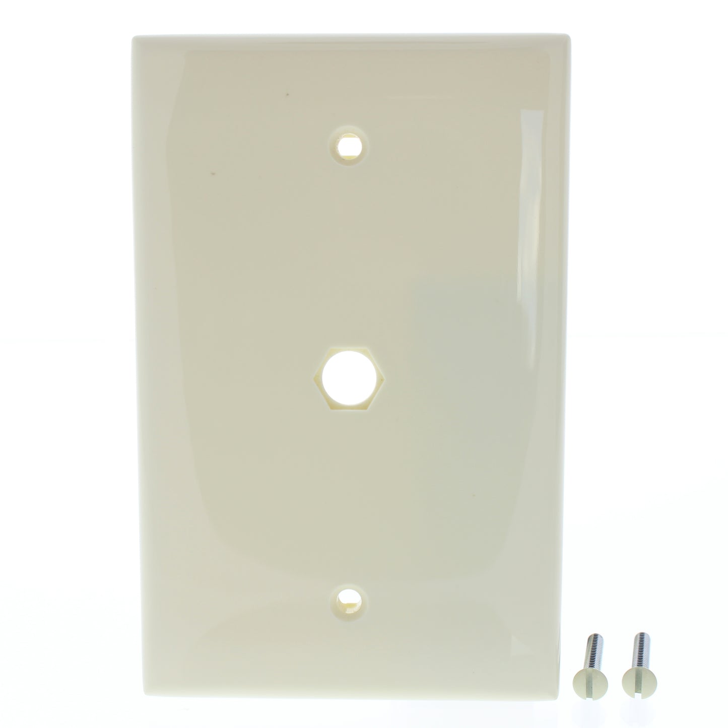 Leviton 40539-HMA Almond Midway 1-Gang Video Jack Hexagonal Opening Wallplate