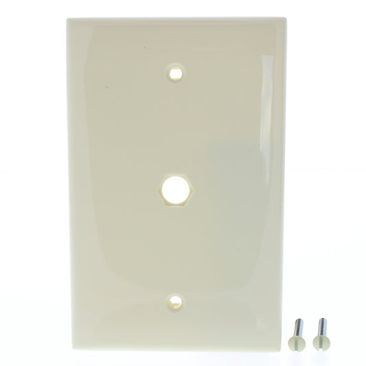 Leviton 40539-HMA Almond Midway 1-Gang Video Jack Hexagonal Opening Wallplate