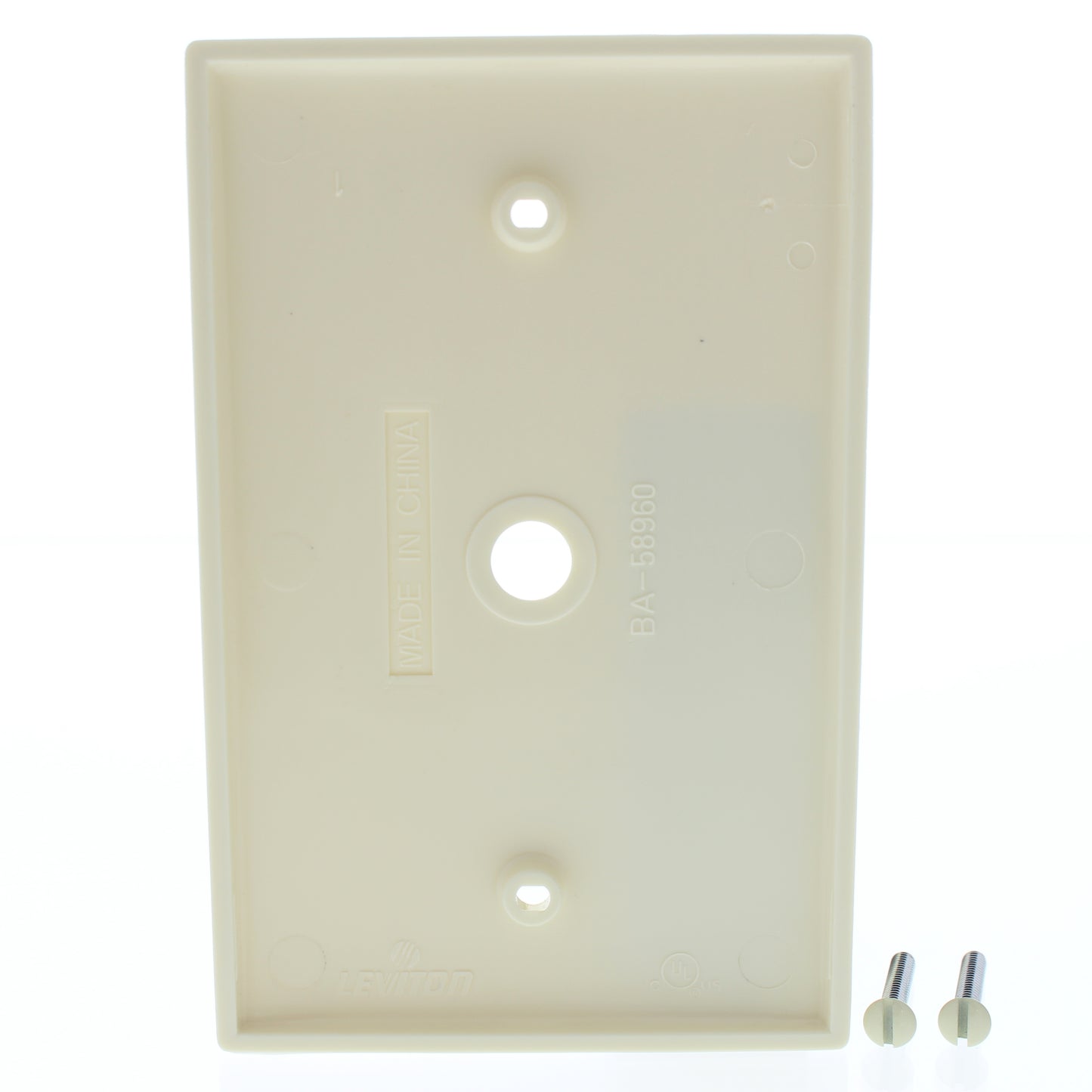 Leviton 40539-HMA Almond Midway 1-Gang Video Jack Hexagonal Opening Wallplate