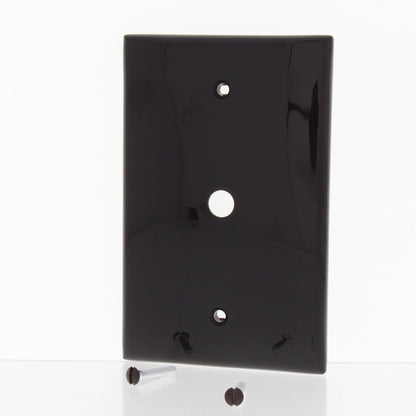 Leviton 40539-HMB Brown 1-Gang Video Jack Hexagonal Opening Midway Wallplate