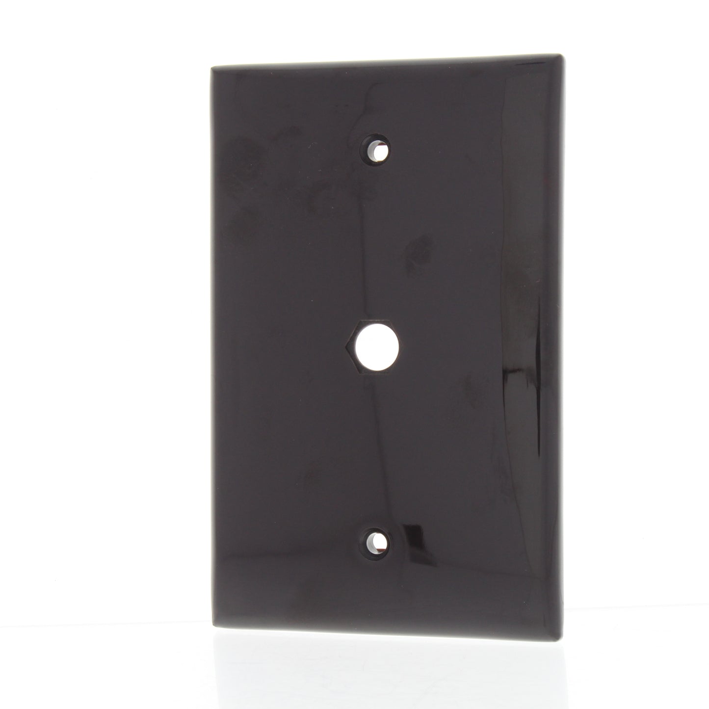Leviton 40539-HMB Brown 1-Gang Video Jack Hexagonal Opening Midway Wallplate