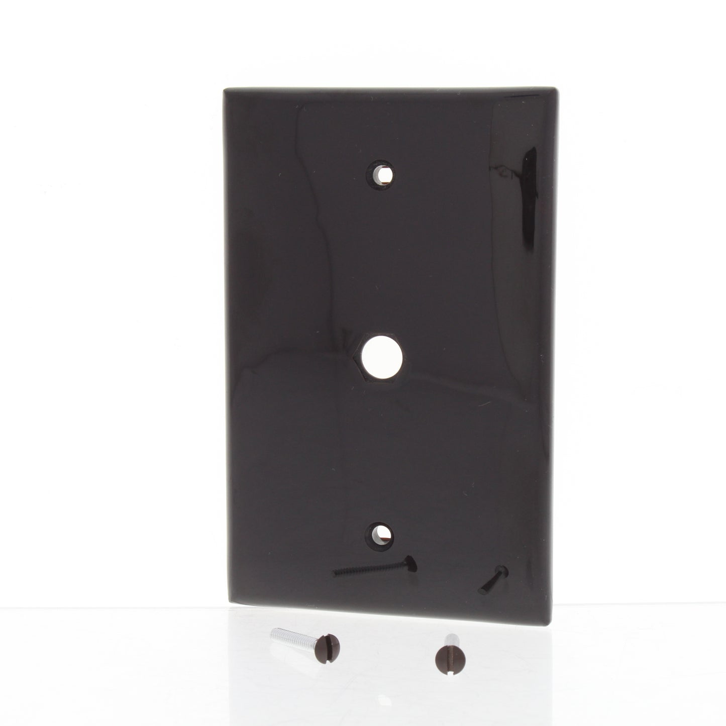 Leviton 40539-HMB Brown 1-Gang Video Jack Hexagonal Opening Midway Wallplate