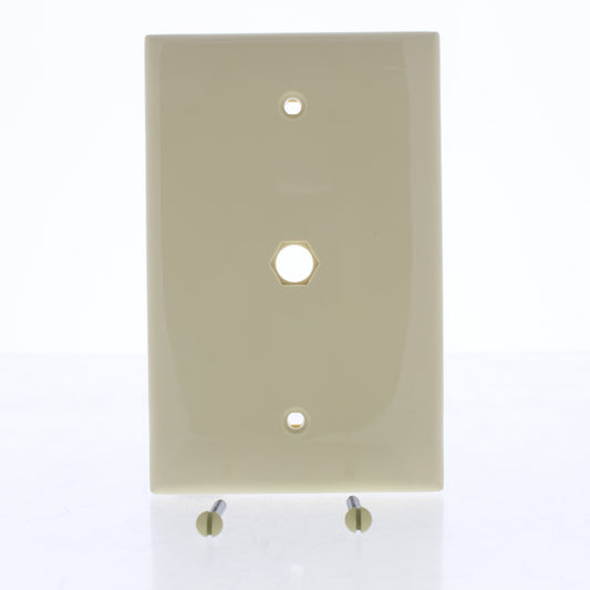 Leviton 40539-HMI Ivory Midway Video 1-Gang Jack Hexagonal Opening Wallplate