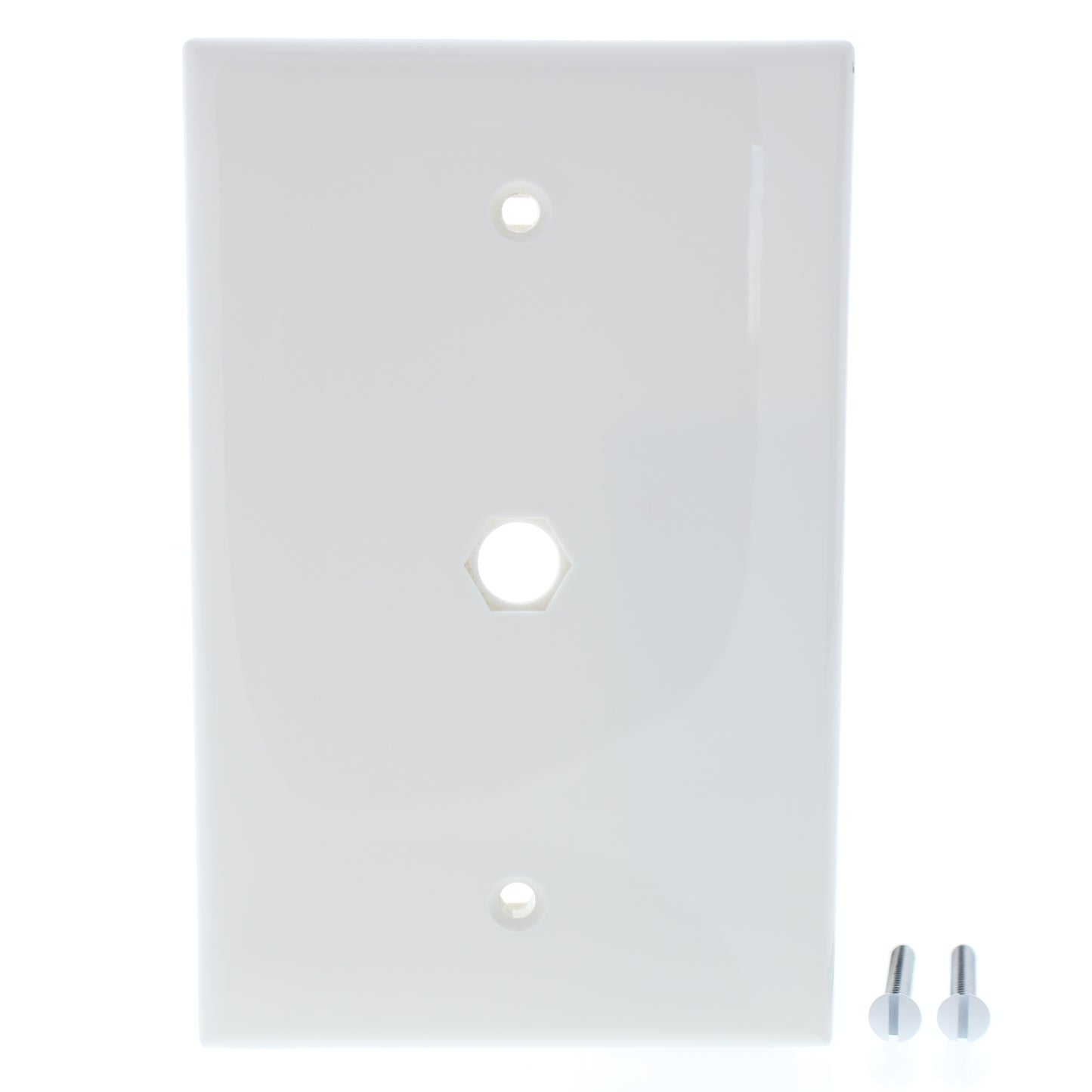 Leviton 40539-HMW White Midway Video 1-Gang Jack Hexagonal Opening Wallplate