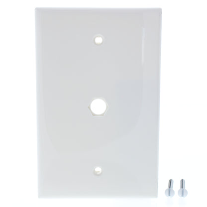 Leviton 40539-HMW White Midway Video 1-Gang Jack Hexagonal Opening Wallplate