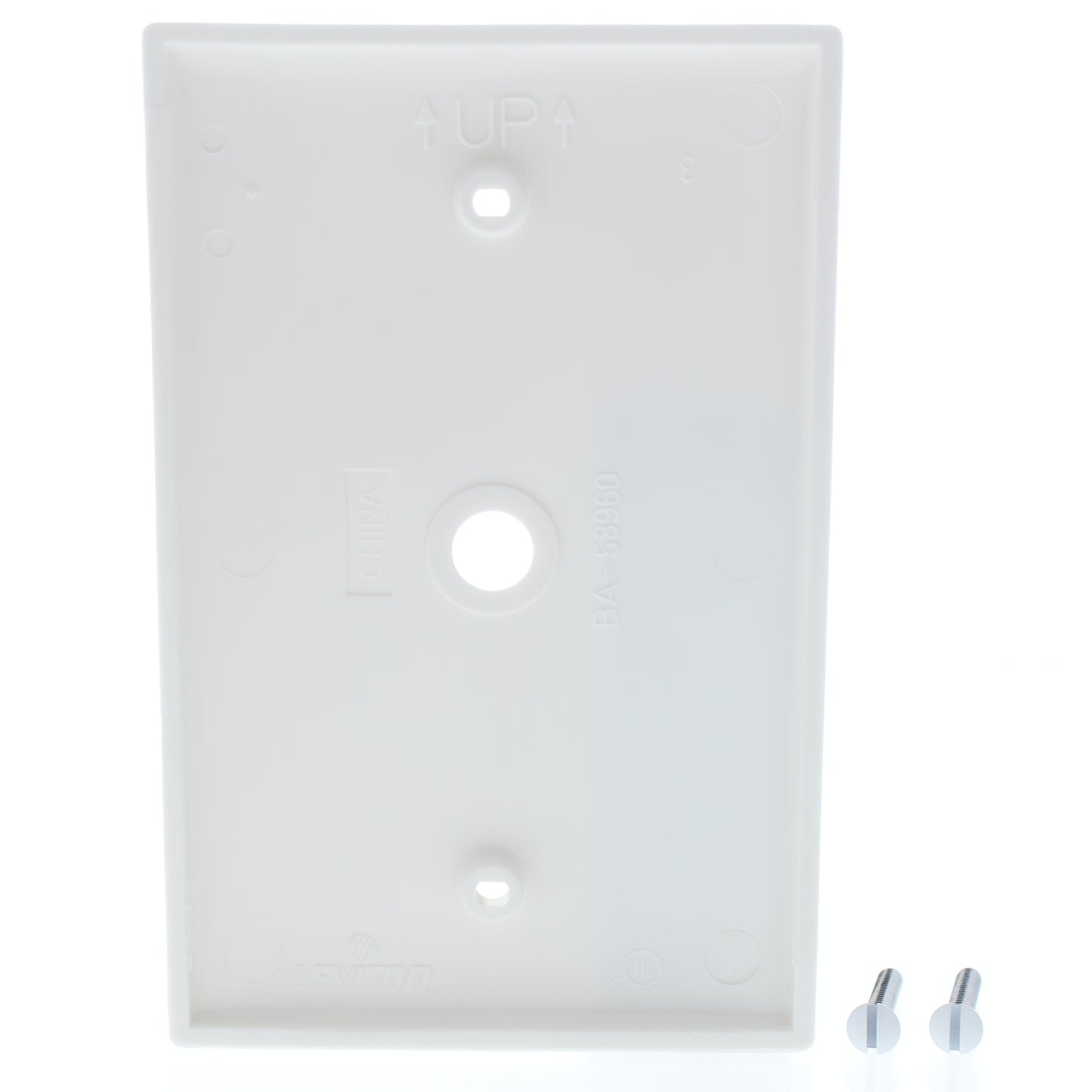 Leviton 40539-HMW White Midway Video 1-Gang Jack Hexagonal Opening Wallplate