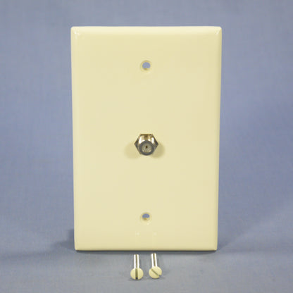 Leviton Almond Midway Video Coax Cable Jack Wallplate 75Ohm F-Connector 40539-MA