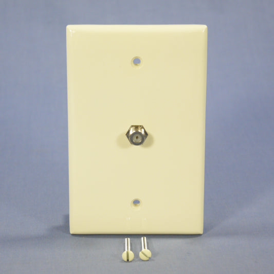 Leviton Almond Midway Video Coax Cable Jack Wallplate 75Ohm F-Connector 40539-MA
