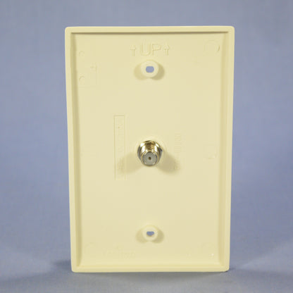 Leviton Almond Midway Video Coax Cable Jack Wallplate 75Ohm F-Connector 40539-MA