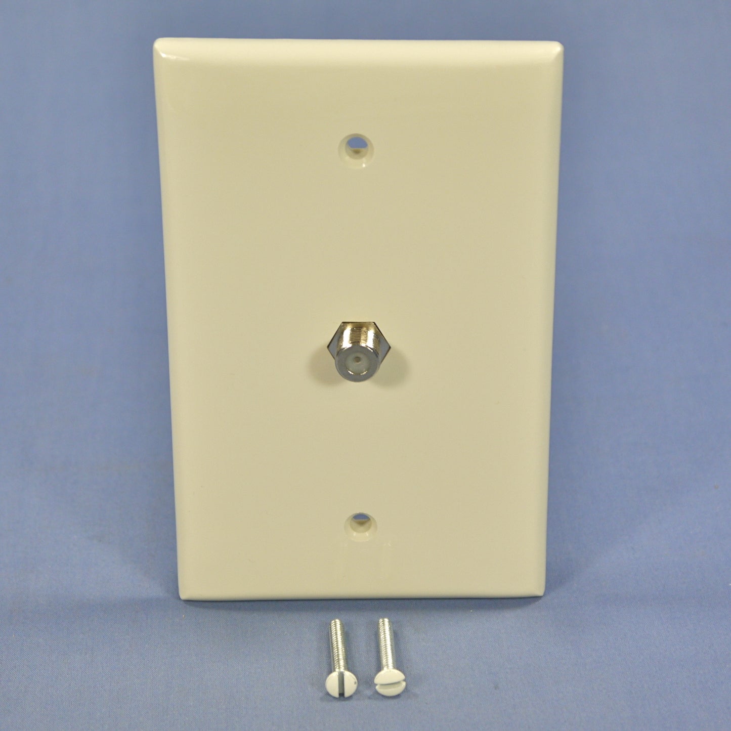 Leviton Lt Almond Midway Video Coax Cable Jack Cover 75Ohm F-Connector 40539-MT