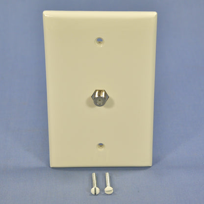 Leviton Lt Almond Midway Video Coax Cable Jack Cover 75Ohm F-Connector 40539-MT