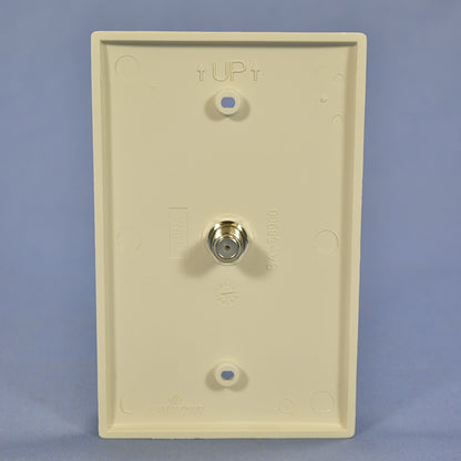 Leviton Lt Almond Midway Video Coax Cable Jack Cover 75Ohm F-Connector 40539-MT